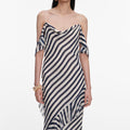 Navy Stripe Georgette Maxi Dress