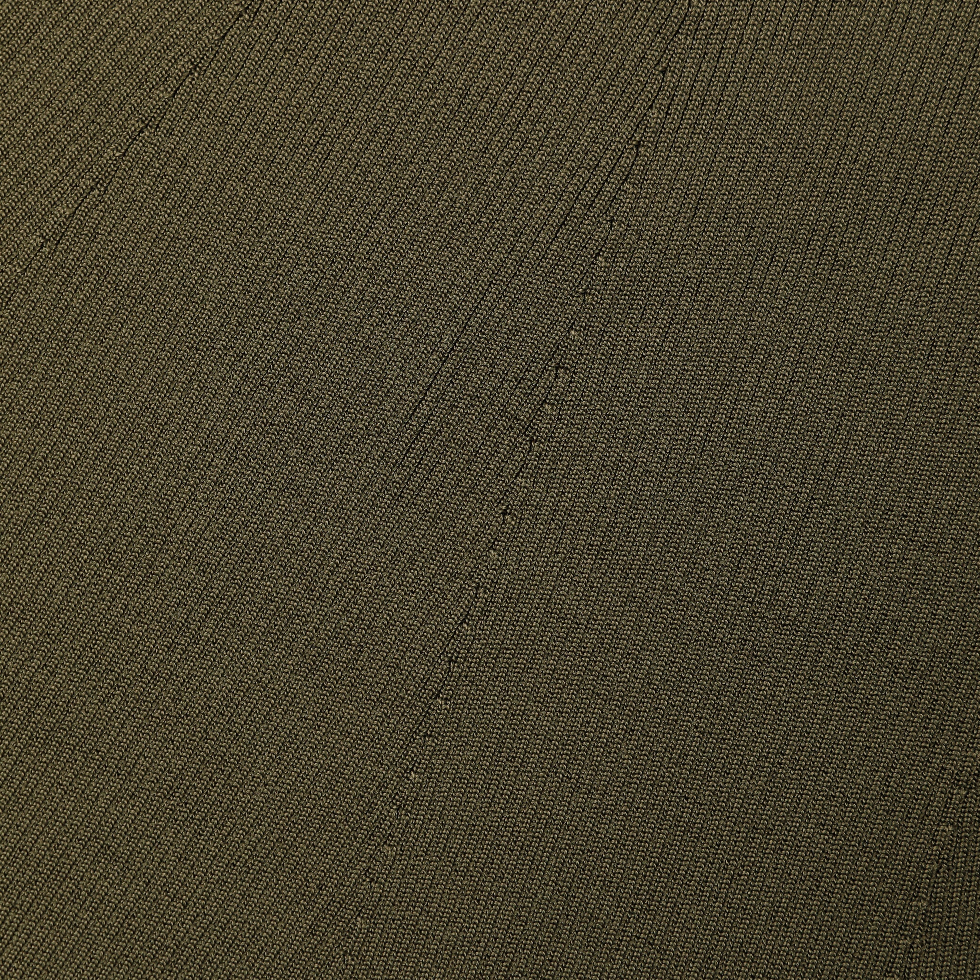 Khaki Knit Midi Skirt