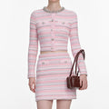 Pink Textured Knit Mini Skirt