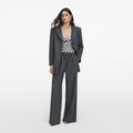 Grey Rhinestone Pinstripe Trousers