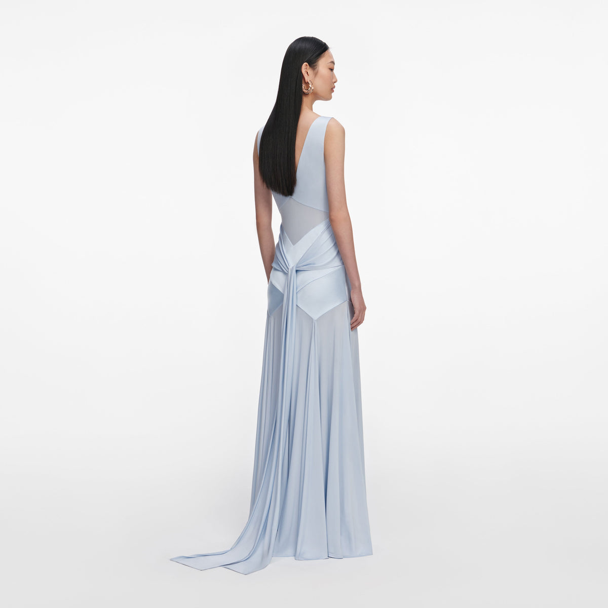 self portrait blue chiffon maxi dress self-portrait - Satin Jersey SASH OPTIONS:Without Sash related_2150 Fitted style This style Thats So Fetch |