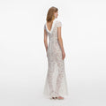 White Lace Scoop Back Maxi Dress
