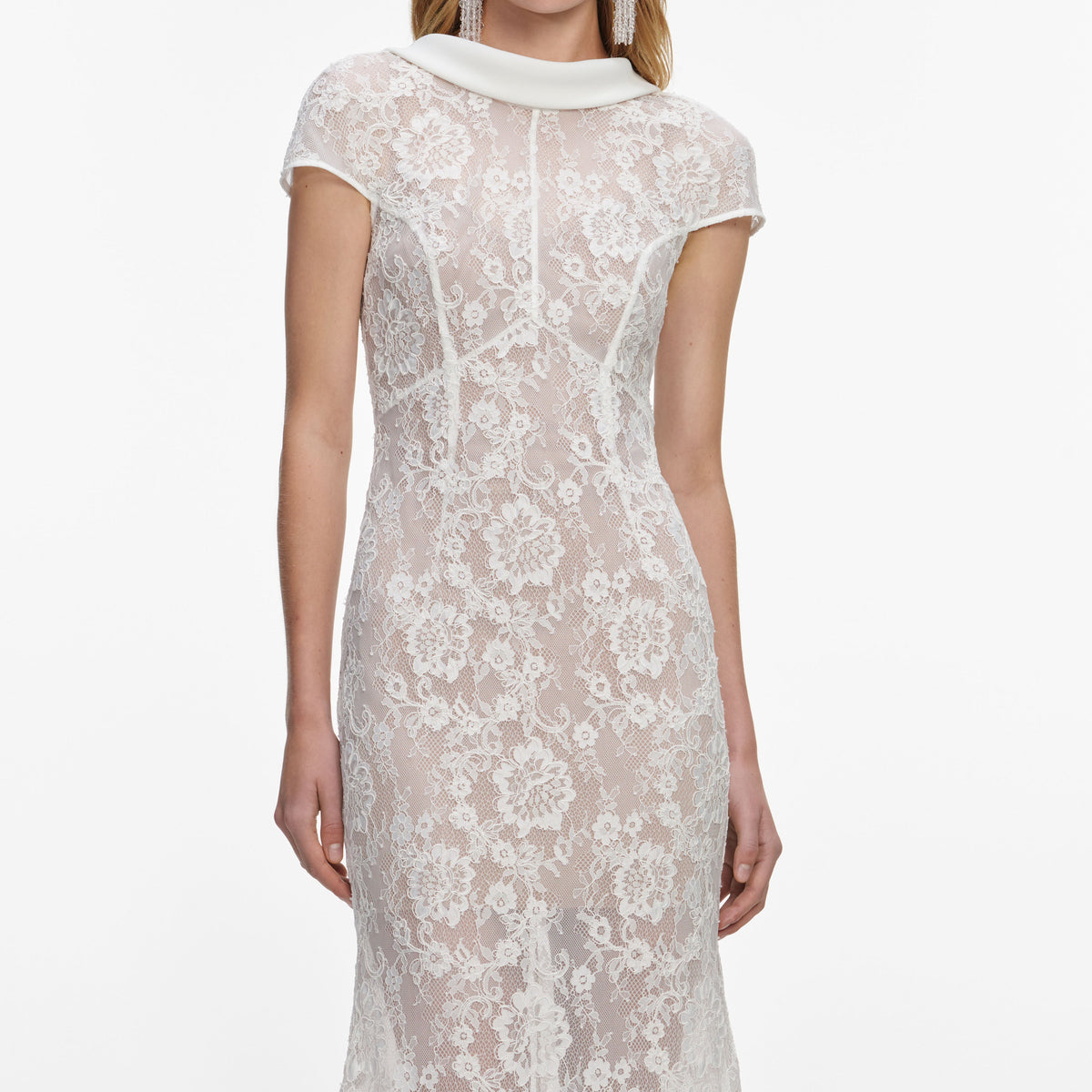 scoop back lace dress Illusion Scoop Back Embroidered Mermaid Dress