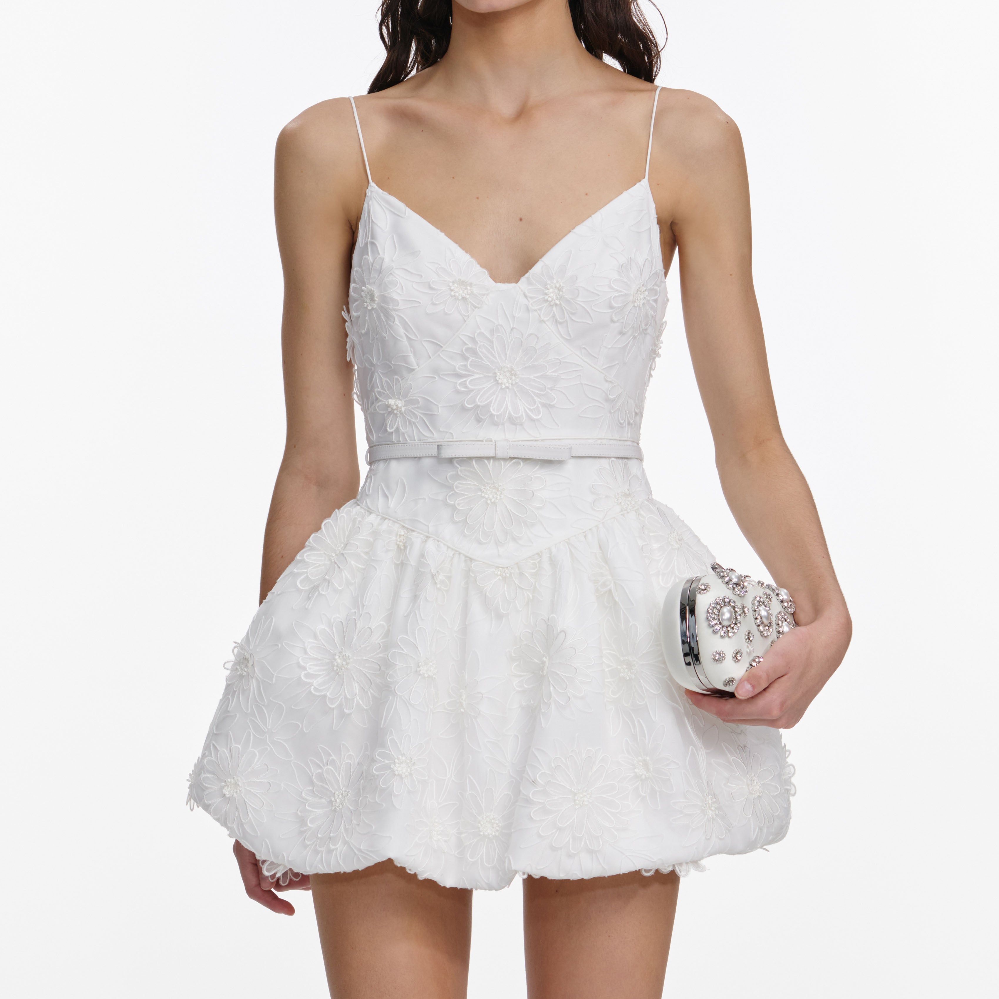 White Organza Mini Dress – self-portrait-US