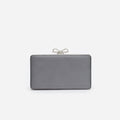 Grey Satin Crystal Clutch Bag
