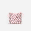 Pink Crystal Chainmail Mini Bag
