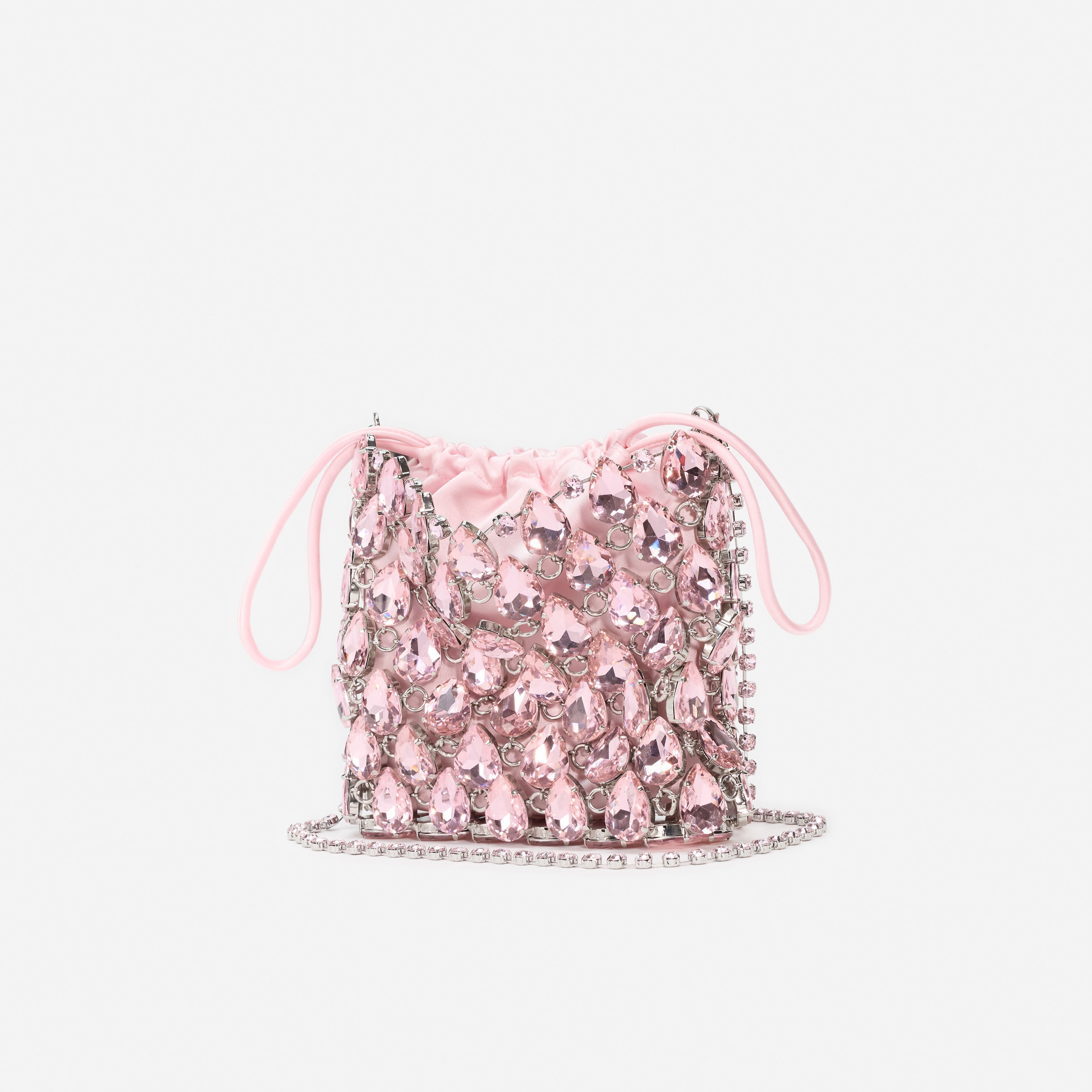 Pink Crystal Chainmail Mini Bag – self-portrait-US
