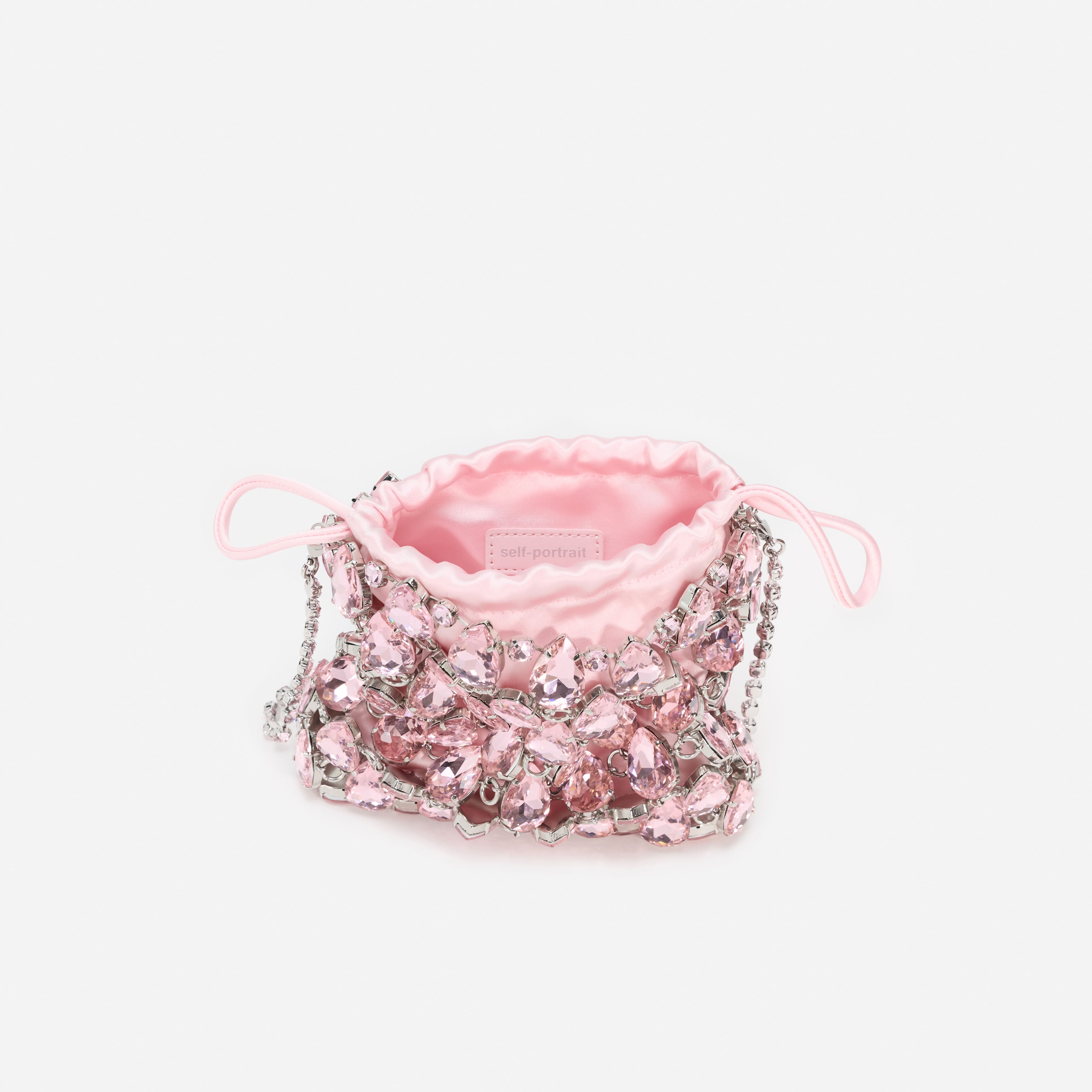 Pink Crystal Chainmail Mini Bag – self-portrait-US