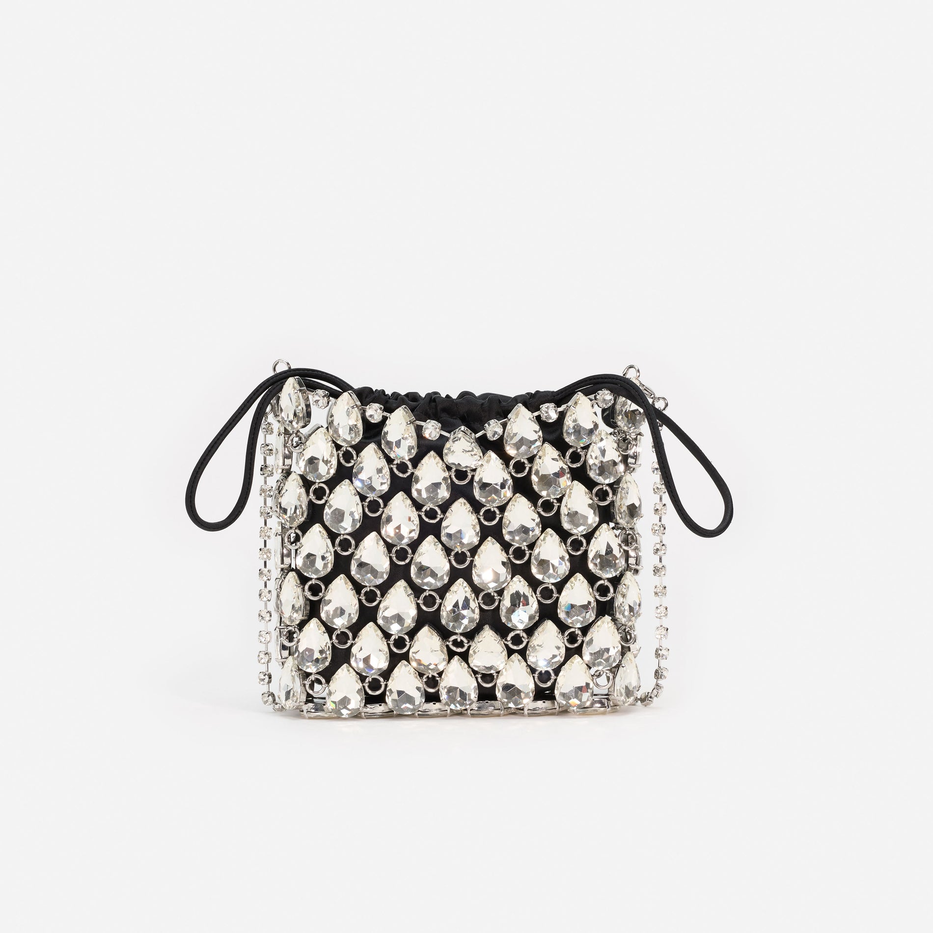 Silver Crystal Chainmail Mini Bag