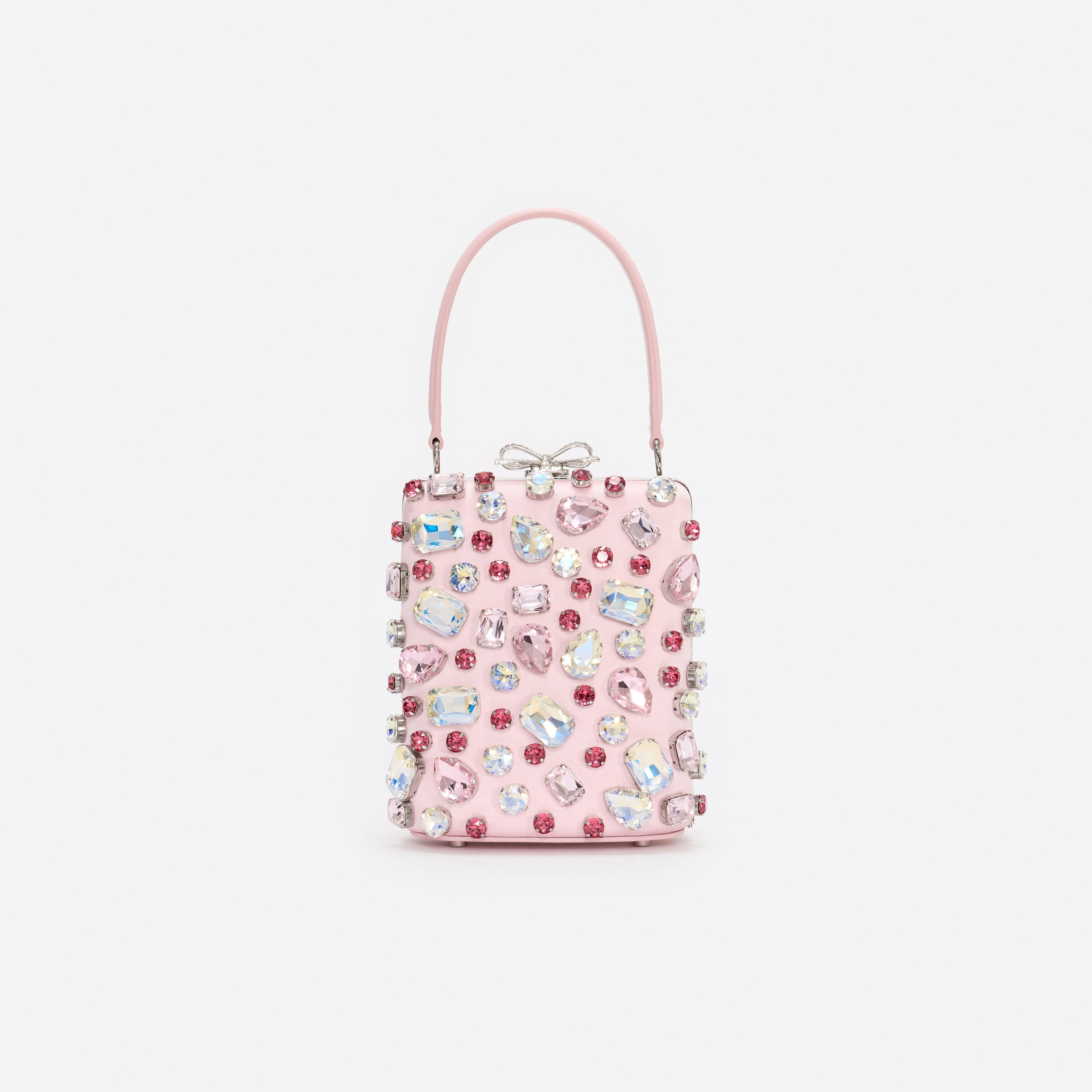 Pink Multi Crystal Mini Bow Bag