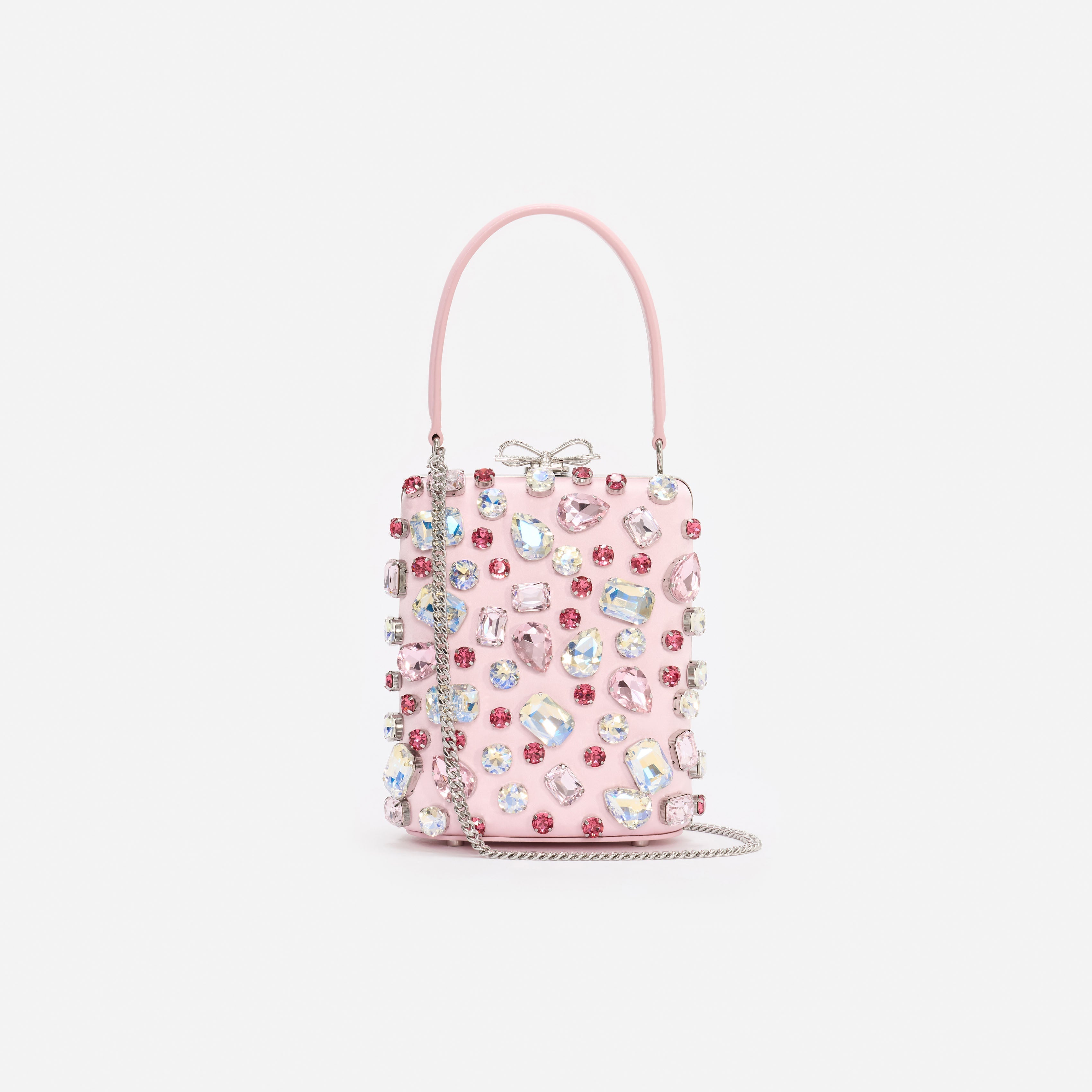 Pink Multi Crystal Mini Bow Bag – self-portrait-US