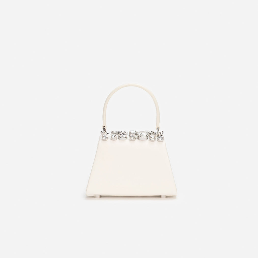 Cream Multi Crystal Mini Bag