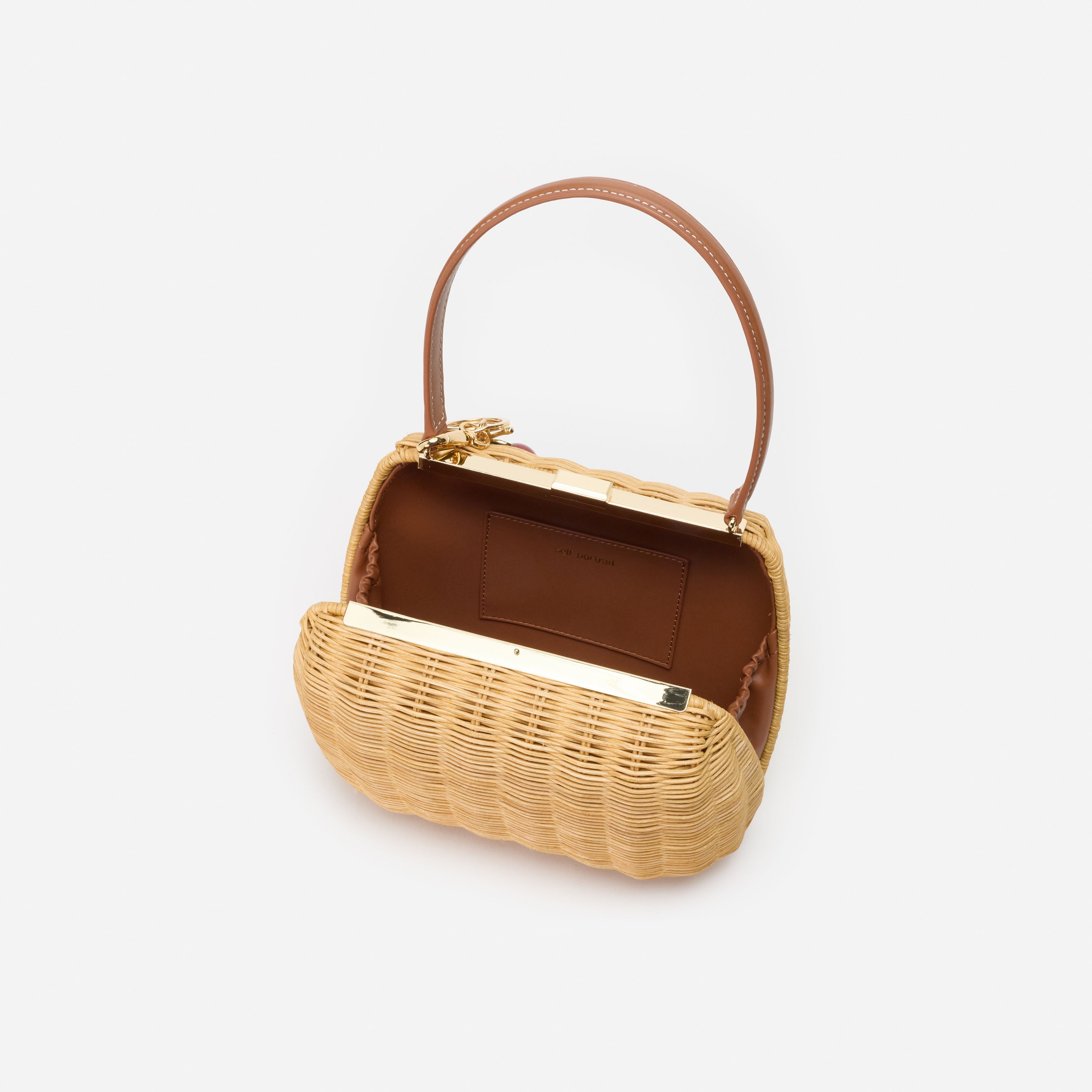 Rattan Cherry Charm Mini Bag – self-portrait-US