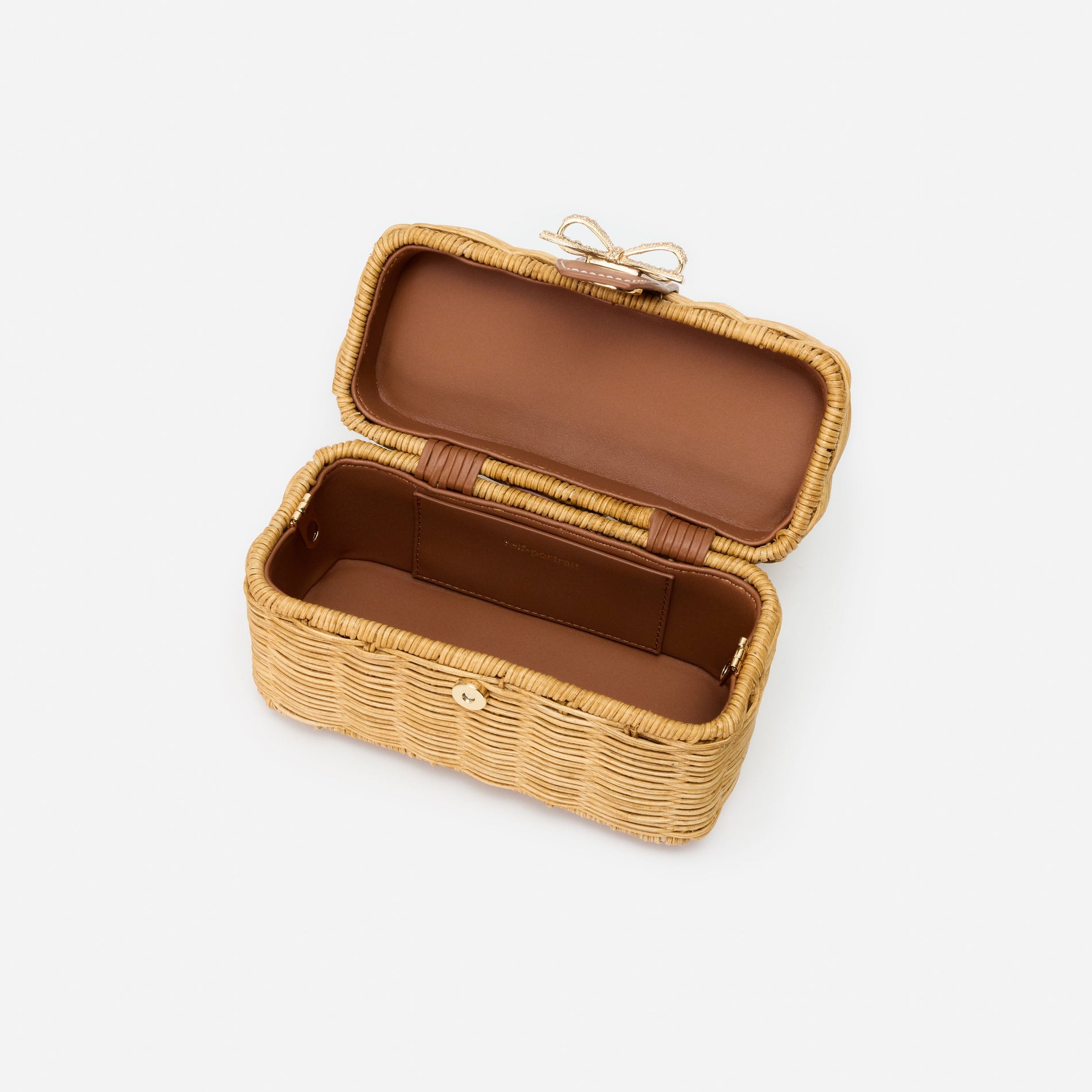 Rattan Cherry Charm Mini Basket Bag