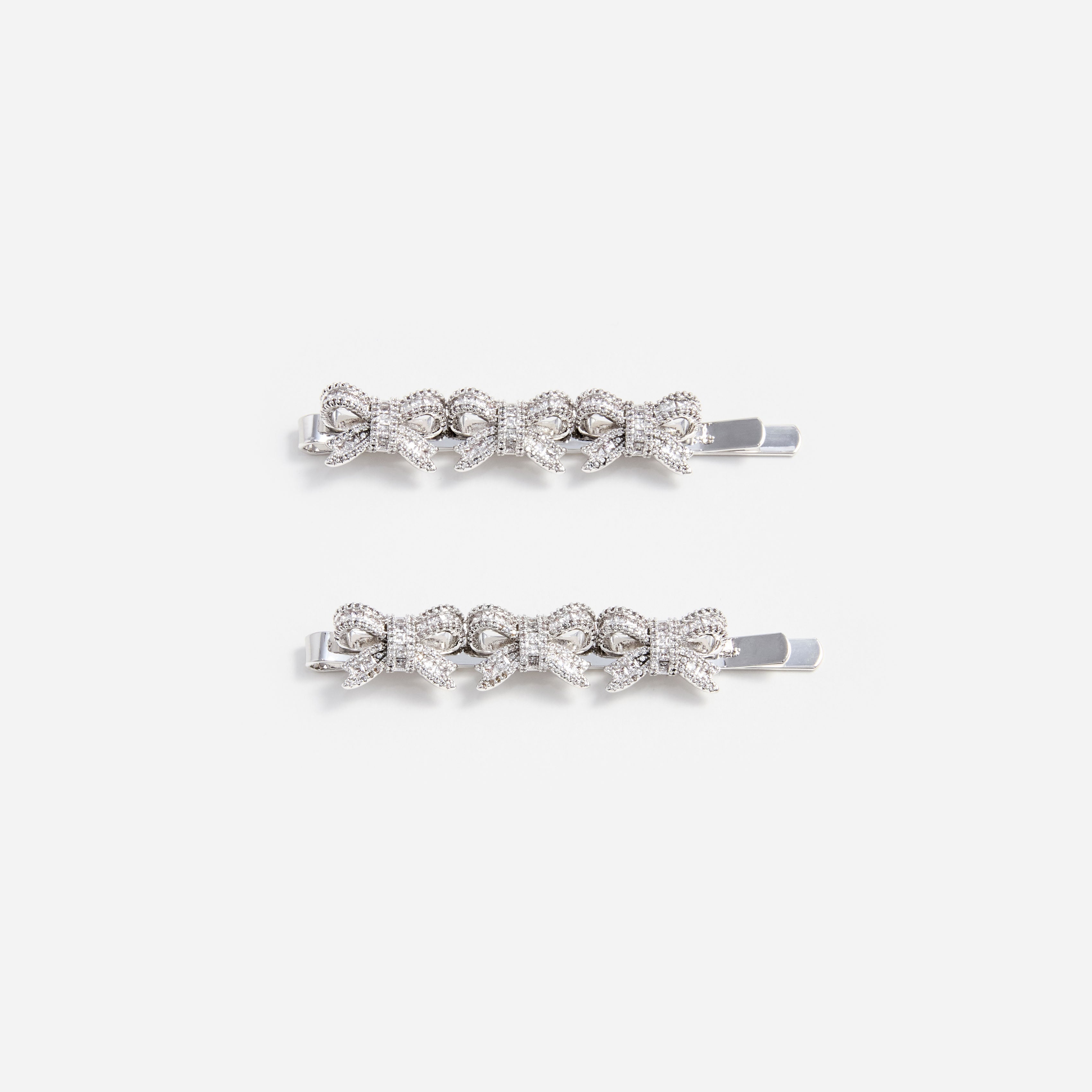 Crystal Bow Hair Slides