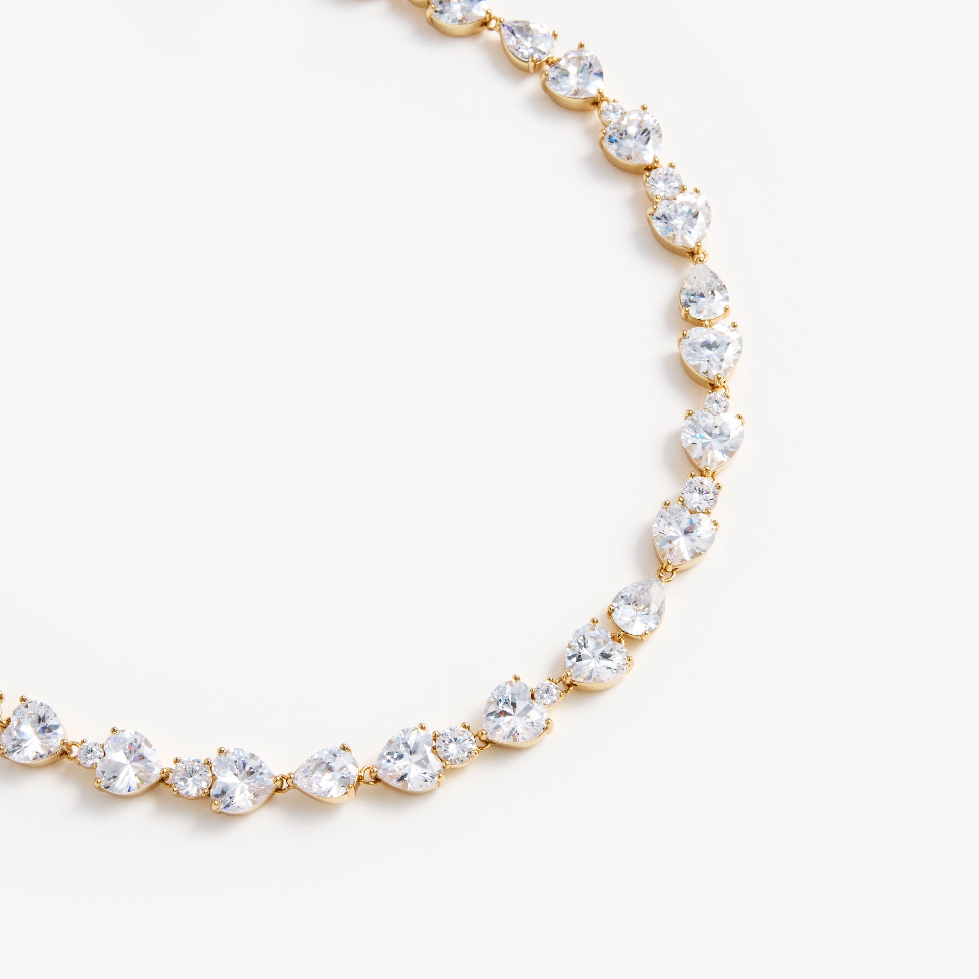 Gold Heart Crystal Necklace