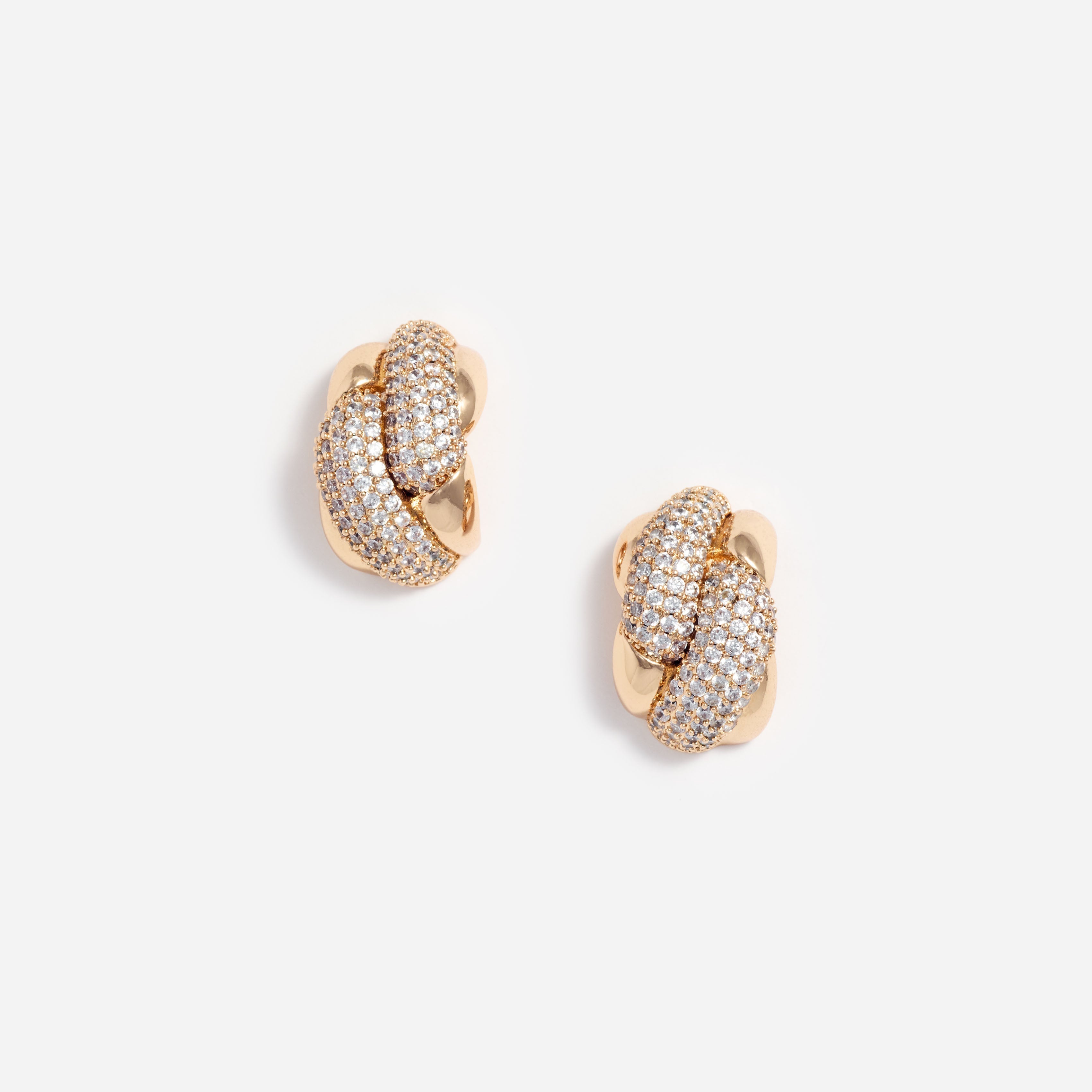 Gold Crystal Knot Earrings