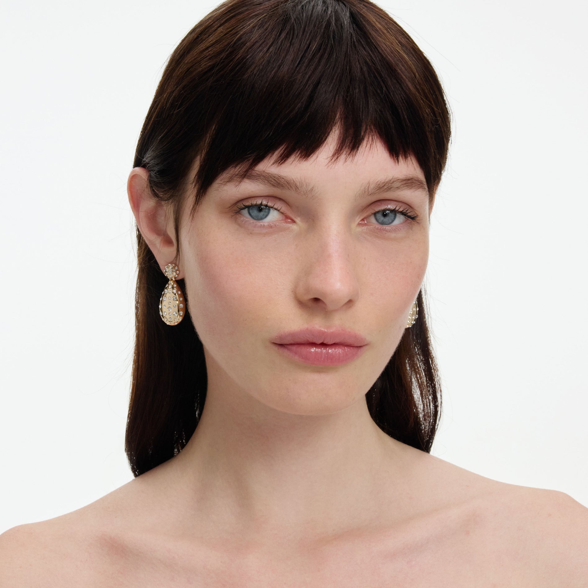 Gold Crystal Drop Earrings