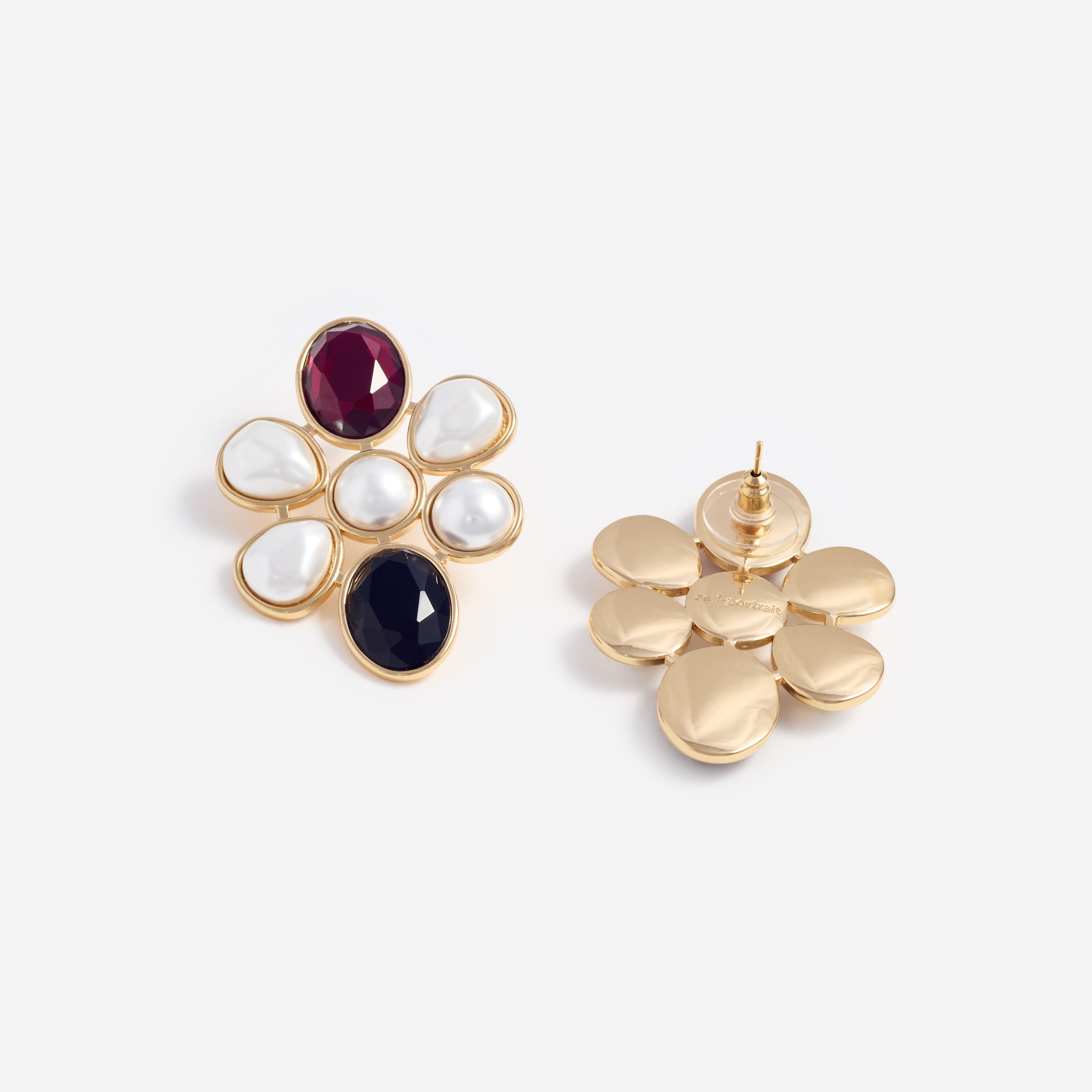 Pearl Crystal Cluster Earrings