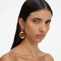 Mottled Gold Multi Tiered Earrings