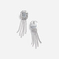 Silver Crystal Droplet Earrings