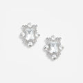 Silver Crystal Cluster Earrings
