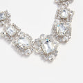 Silver Crystal Cluster Necklace