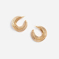 Crystal Gold Twisted Hoop Earrings