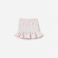 Pink Boucle Lace Bow Skirt