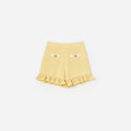 Yellow Pointelle Knit Shorts