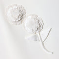 White Crepe Sequin Flower Dress