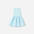 Aqua Taffeta Lace Bow Dress