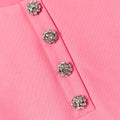 Pink Taffeta Crystal Embellished Dress