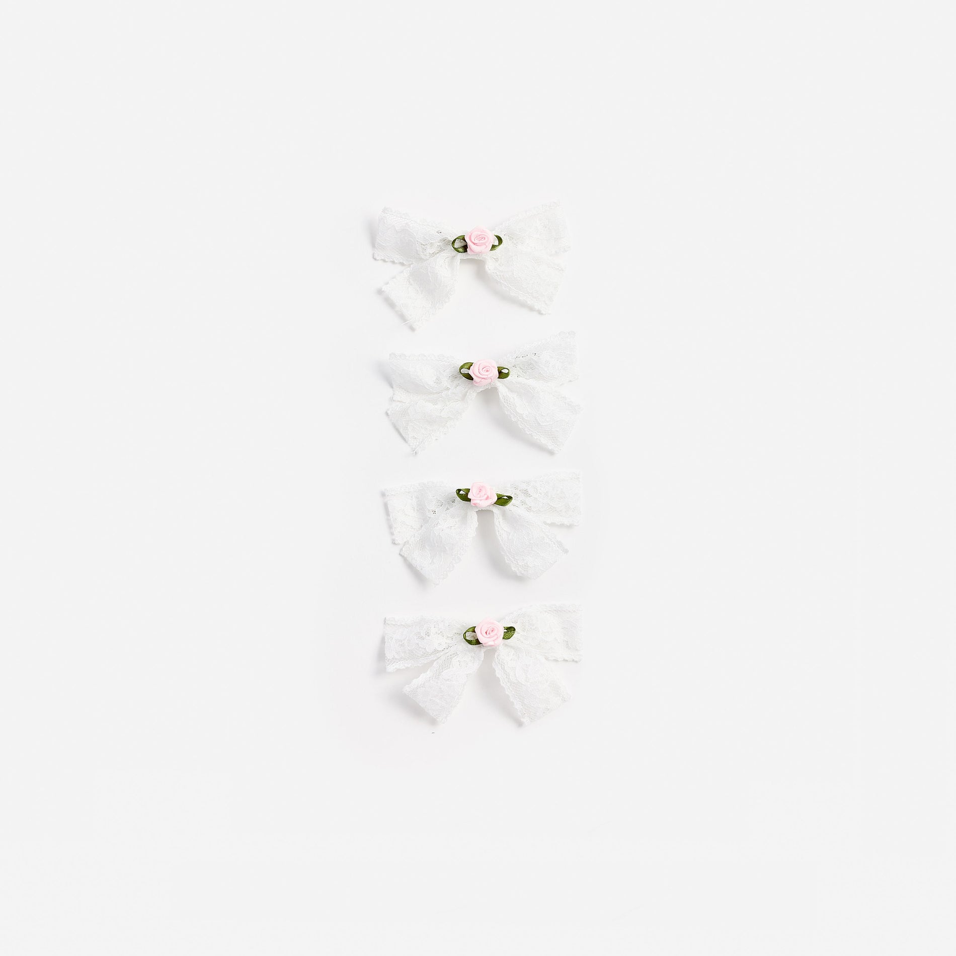 Cream Lace Bow Hair Clips