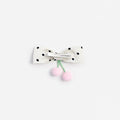Cream Polka Dot Cherry Motif Hair Clip