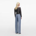 Croc Effect Straight Leg Jeans