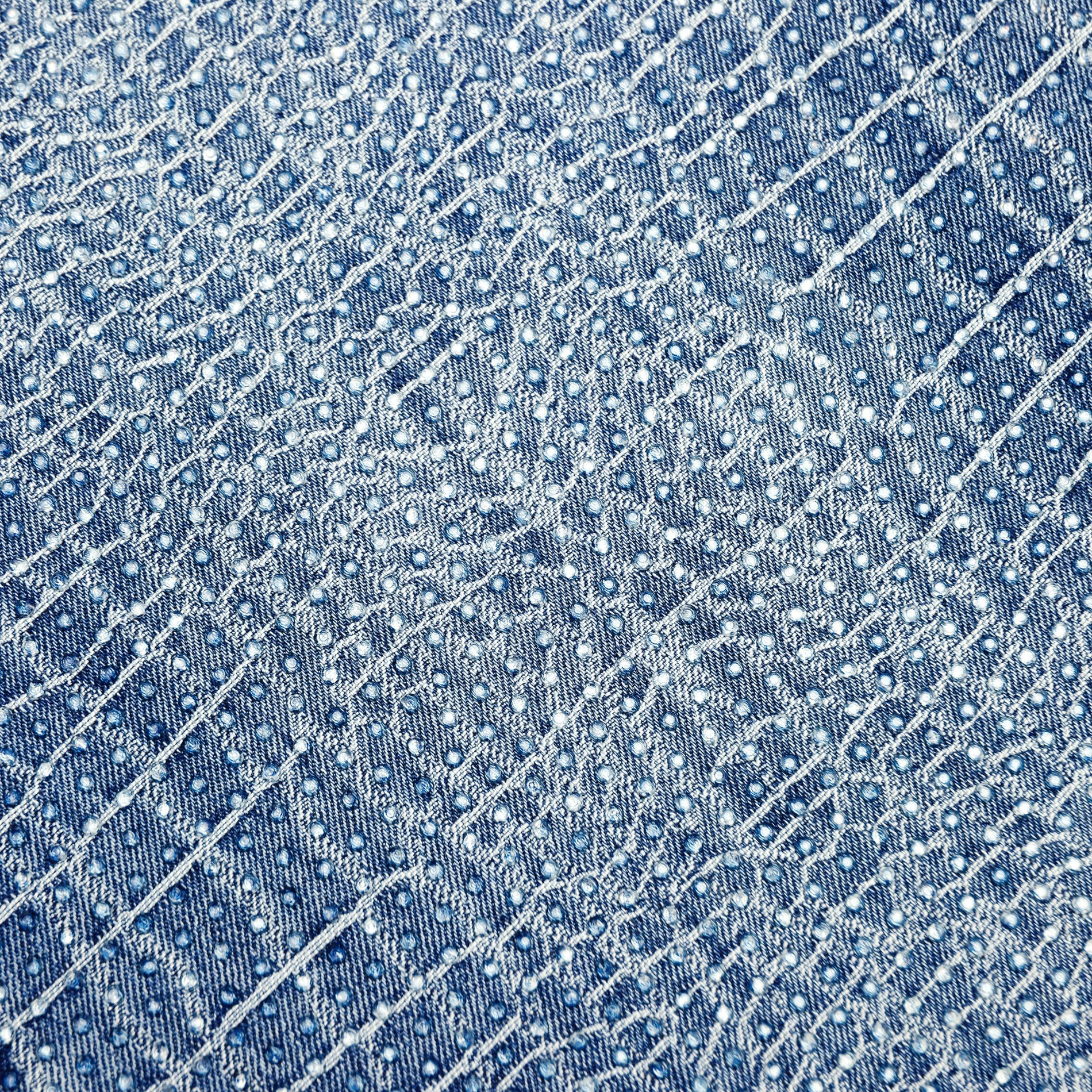 A close up of the fabric for the Rhinestone Croc Effect Wide Leg Jeans