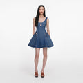 Denim Flared Mini Dress