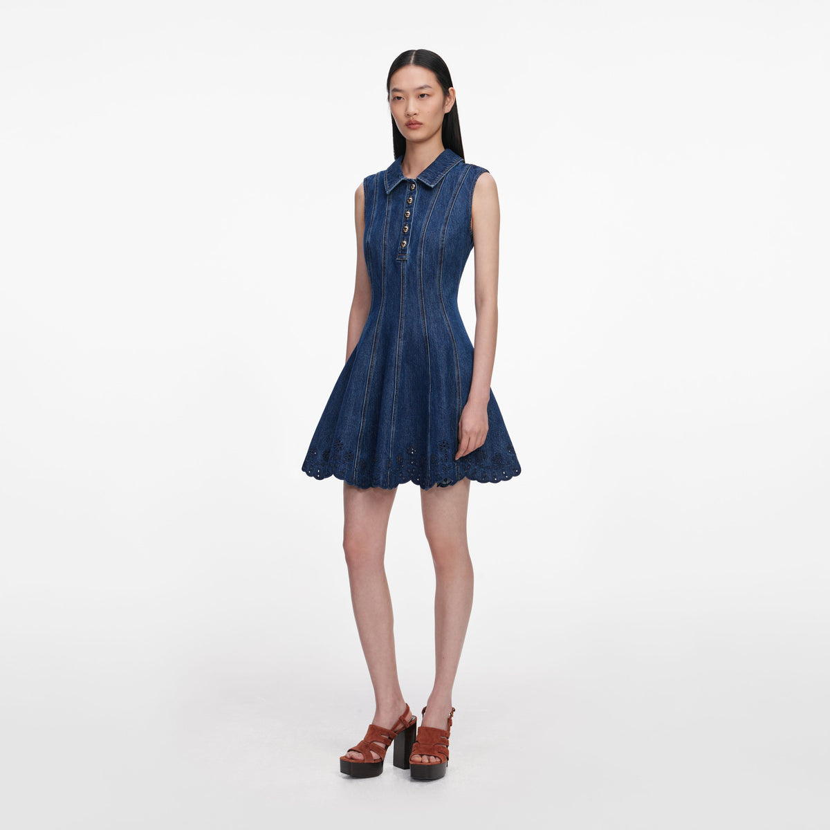 self portrait embellished denim mini dress Broderie | Blue | Size 4 which offers a sculpted Download Black Dress Anime Dress Size:S bridal abaya