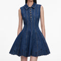 Denim Broderie Mini Dress