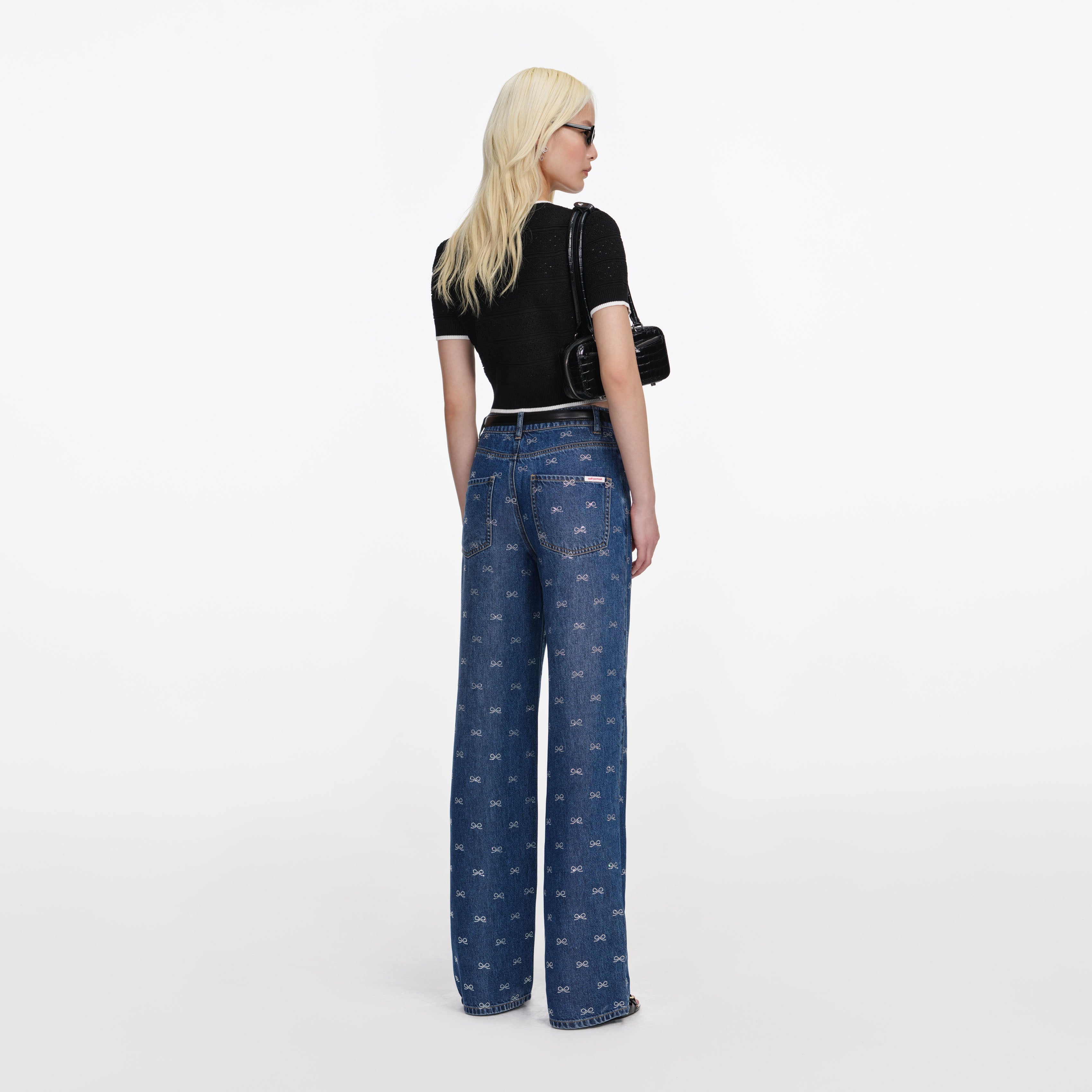 Lightweight Bow Embellished Jeans