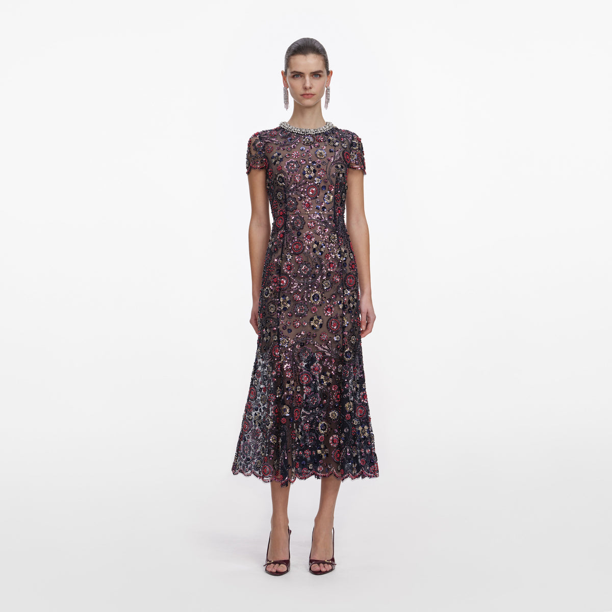 occasion by dex sequin midi dress Luxe Occasions Sequin Midi Dress - Black