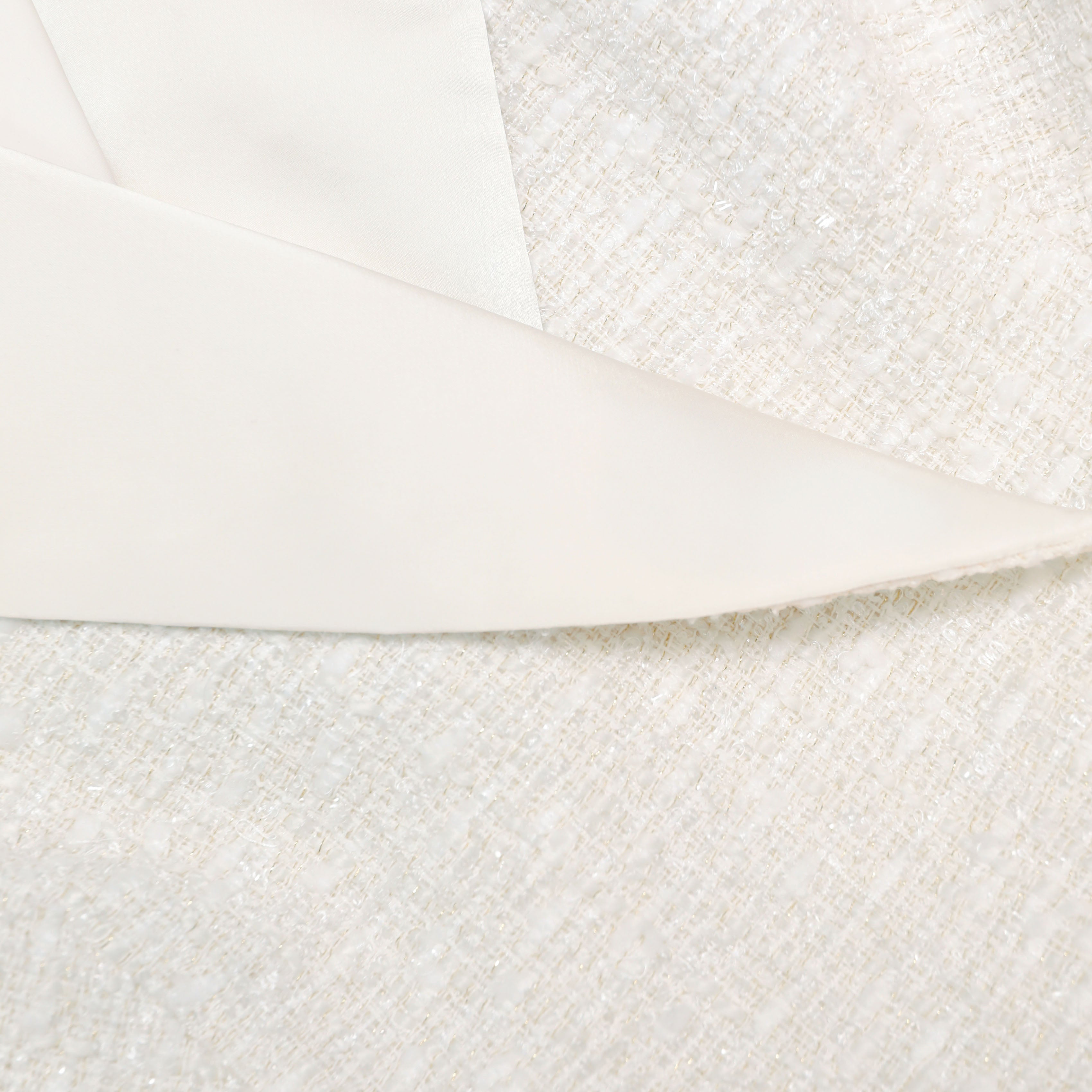 Cream Tailored Boucle Chiffon Maxi Dress