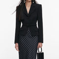 Black Crepe Polka Dot Maxi Dress
