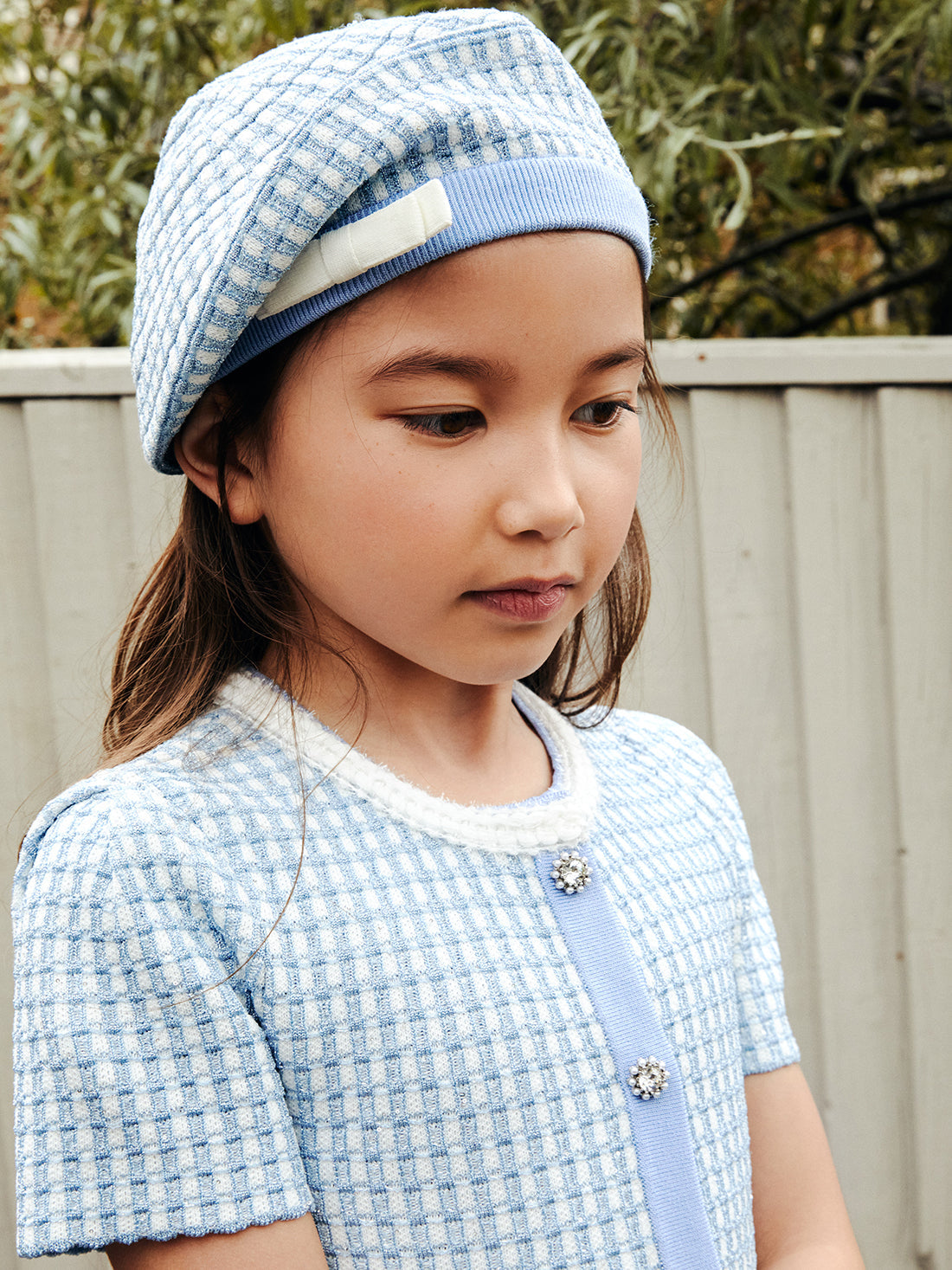 Blue Knit Beret