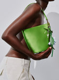 Green Satin Bucket Bag