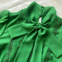 Green Chiffon Trimmed Dress