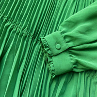 Green Chiffon Trimmed Dress