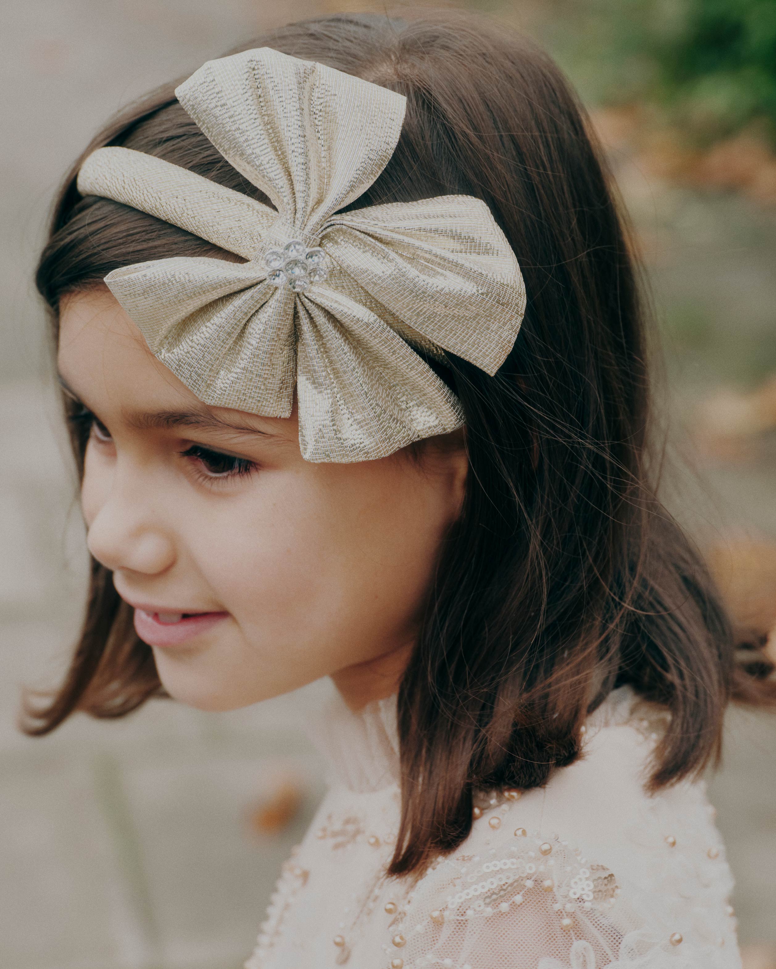 Gold Metallic Bow Headband