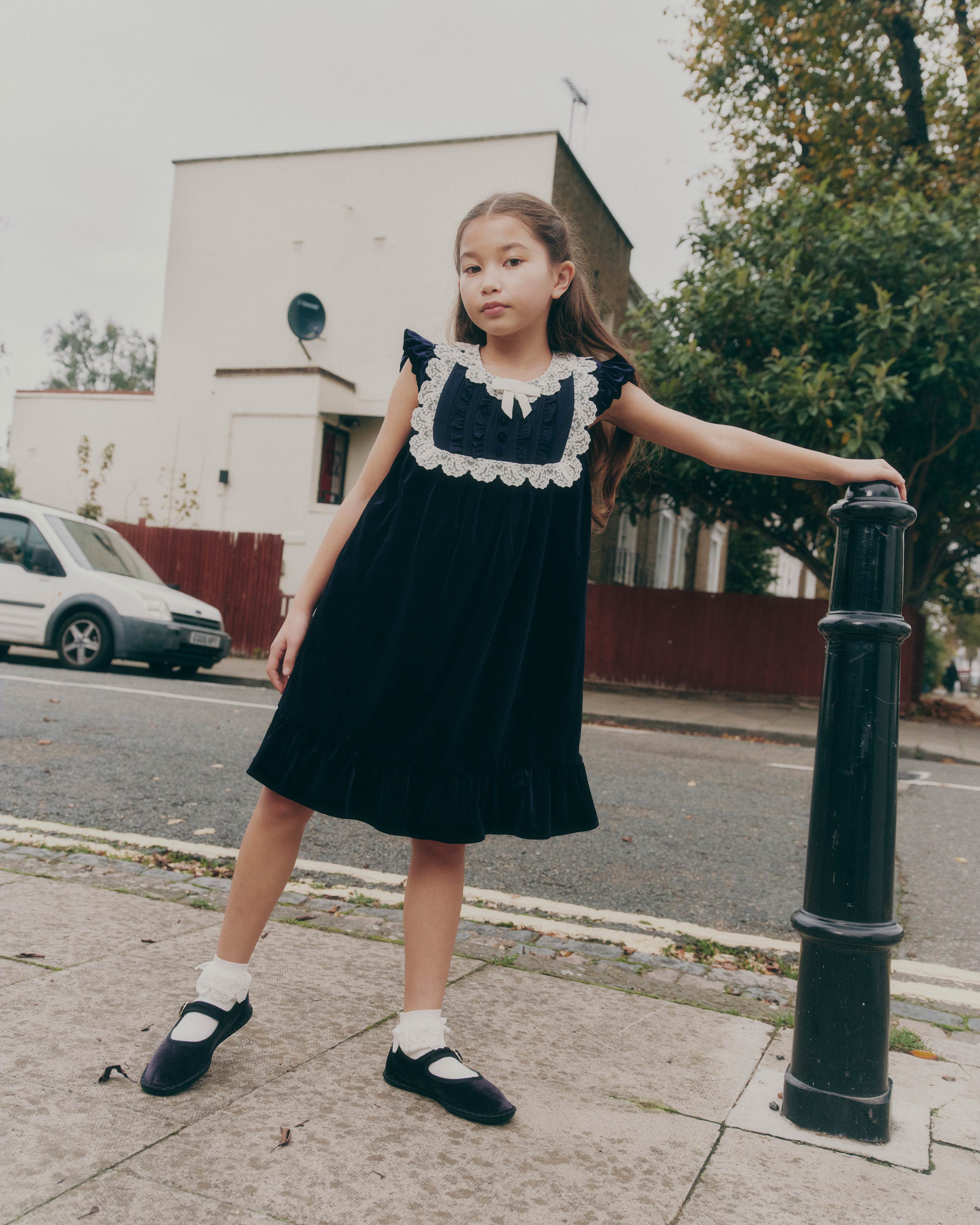 Navy Velvet Mini Dress